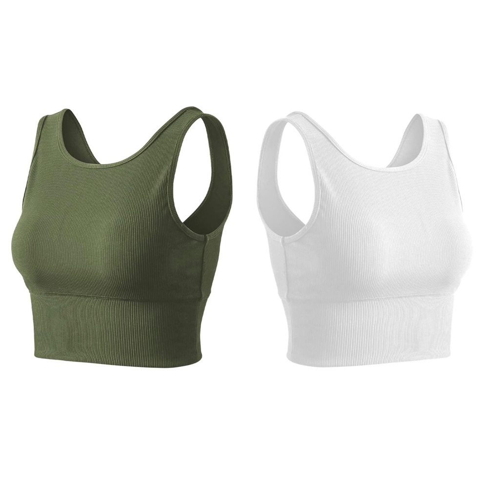 White Cropped Workout Tank - Picture 6 of 8